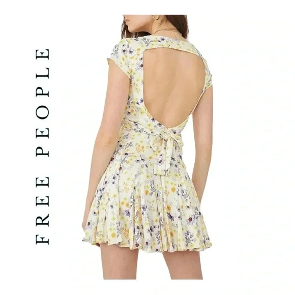 1806. FREE PEOPLE IT TAKE TWO WRAP DRESS‎ IN IVORY COMBO SIZE SMALL KEYHOLES - Picture 1 of 10